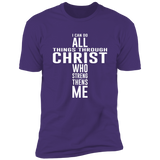 All Things Through Christ 

4.3 oz, 100% combed cotton jersey; Heather Gray 90% cotton/10% polyester
32 singles for extreme softness; 1x1 baby rib-knit set-in collar
Care: Machine wash cold;T-ShirtsCustomCatThe Everlasting Gift