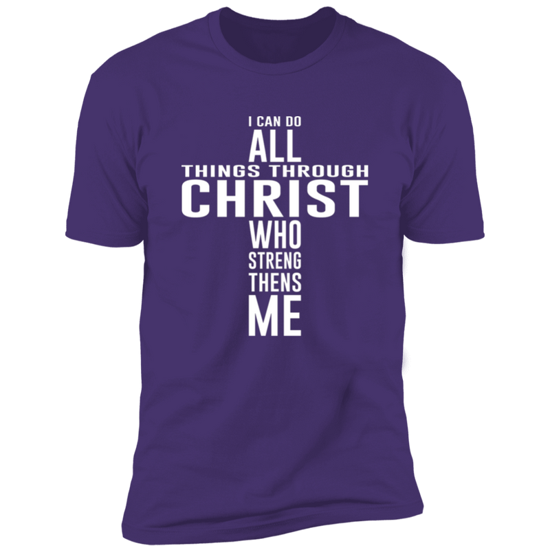 All Things Through Christ 

4.3 oz, 100% combed cotton jersey; Heather Gray 90% cotton/10% polyester
32 singles for extreme softness; 1x1 baby rib-knit set-in collar
Care: Machine wash cold;T-ShirtsCustomCatThe Everlasting Gift