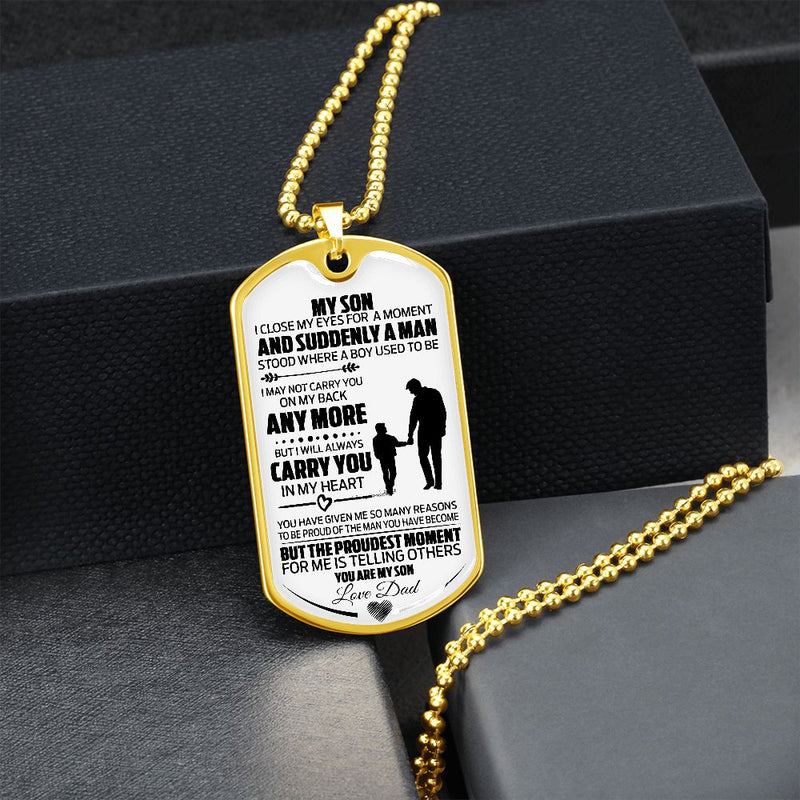 My Son | I Closed My Eyes - Dog Tag ChainPurchase This Best-seller and We Guarantee It Will Exceed Your Highest Expectations! ➜ Our patent-pending jewelry is made of high quality surgical steel with a shattJewelryShineOn FulfillmentThe Everlasting Gift