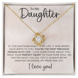 My Daughter | If I Did Anything Right - Love Knot NecklaceImagine her reaction receiving this beautiful Love Knot Necklace. Representing an unbreakable bond between two souls, this piece features a beautiful pendant embelliJewelryShineOn FulfillmentThe Everlasting Gift