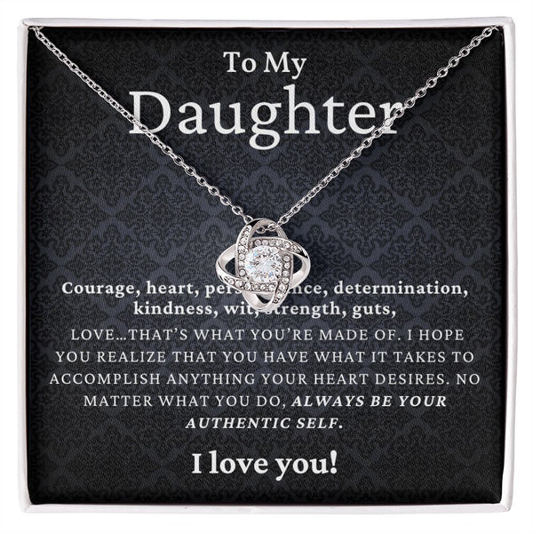 My Daughter | Courage - Love Knot Necklace