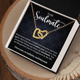 My Soulmate | If You Were A Book - Interlocking Hearts Necklace  Give her the gift that symbolizes your never-ending love. Featuring two lovely hearts embellished with cubic zirconia crystals, this Interlocking Hearts necklace iJewelryShineOn FulfillmentThe Everlasting Gift