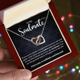 My Soulmate | If You Were A Book - Interlocking Hearts Necklace  Give her the gift that symbolizes your never-ending love. Featuring two lovely hearts embellished with cubic zirconia crystals, this Interlocking Hearts necklace iJewelryShineOn FulfillmentThe Everlasting Gift
