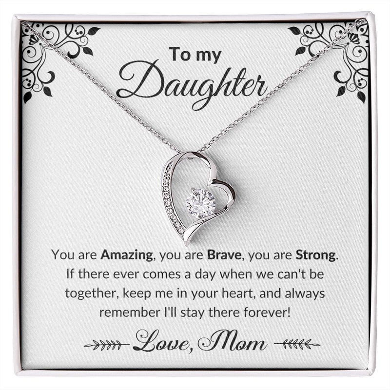 My Daughter | You Are Amazing - Forever Love NecklaceThe dazzling Forever Love Necklace is sure to make her heart melt! This necklace features a stunning 6.5mm CZ crystal surrounded by a polished heart pendant embellisJewelryShineOn FulfillmentThe Everlasting Gift
